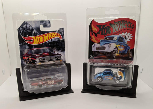 Tabletop Display for Hot Wheels Card in a Protective case - sold as a pair